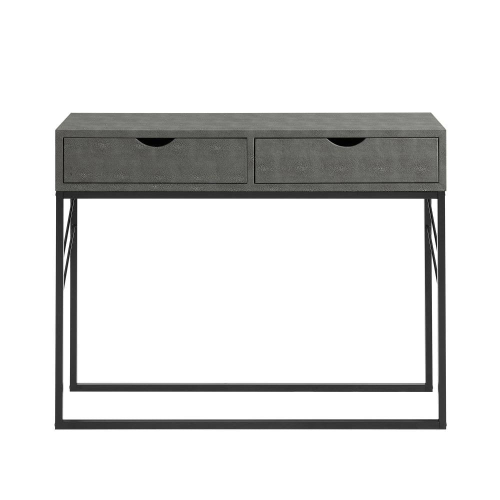 Grey 2-Drawer Faux Shagreen Entry Table P1234