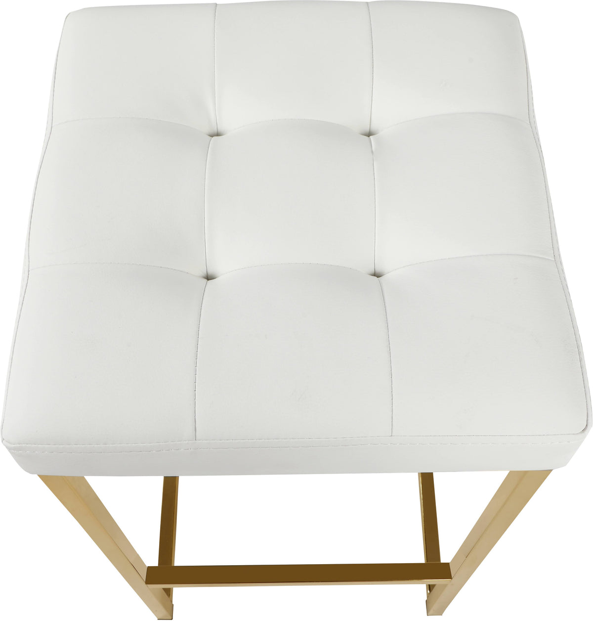 White Leather Tufted Counter Stool (Set of 2) H463