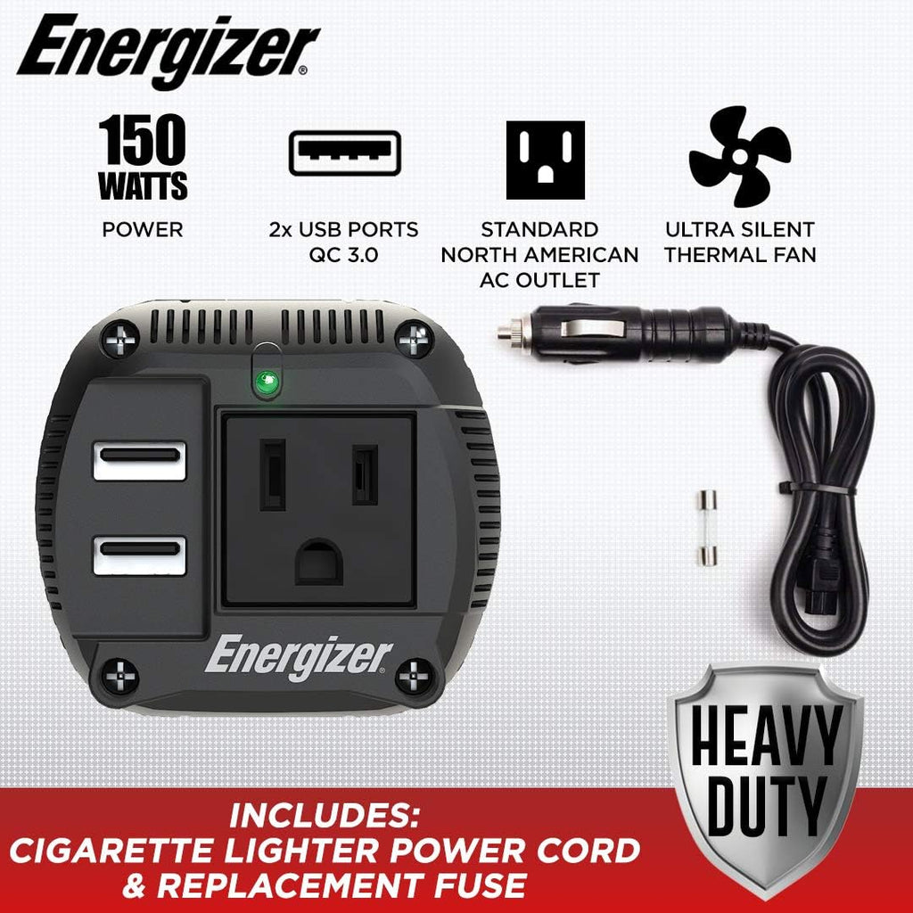 2000 watts Modified Sine Wave Car Power Inverter, 12v to 110v, Two AC Outlets, Two USB Ports, DC to AC Converter W615217