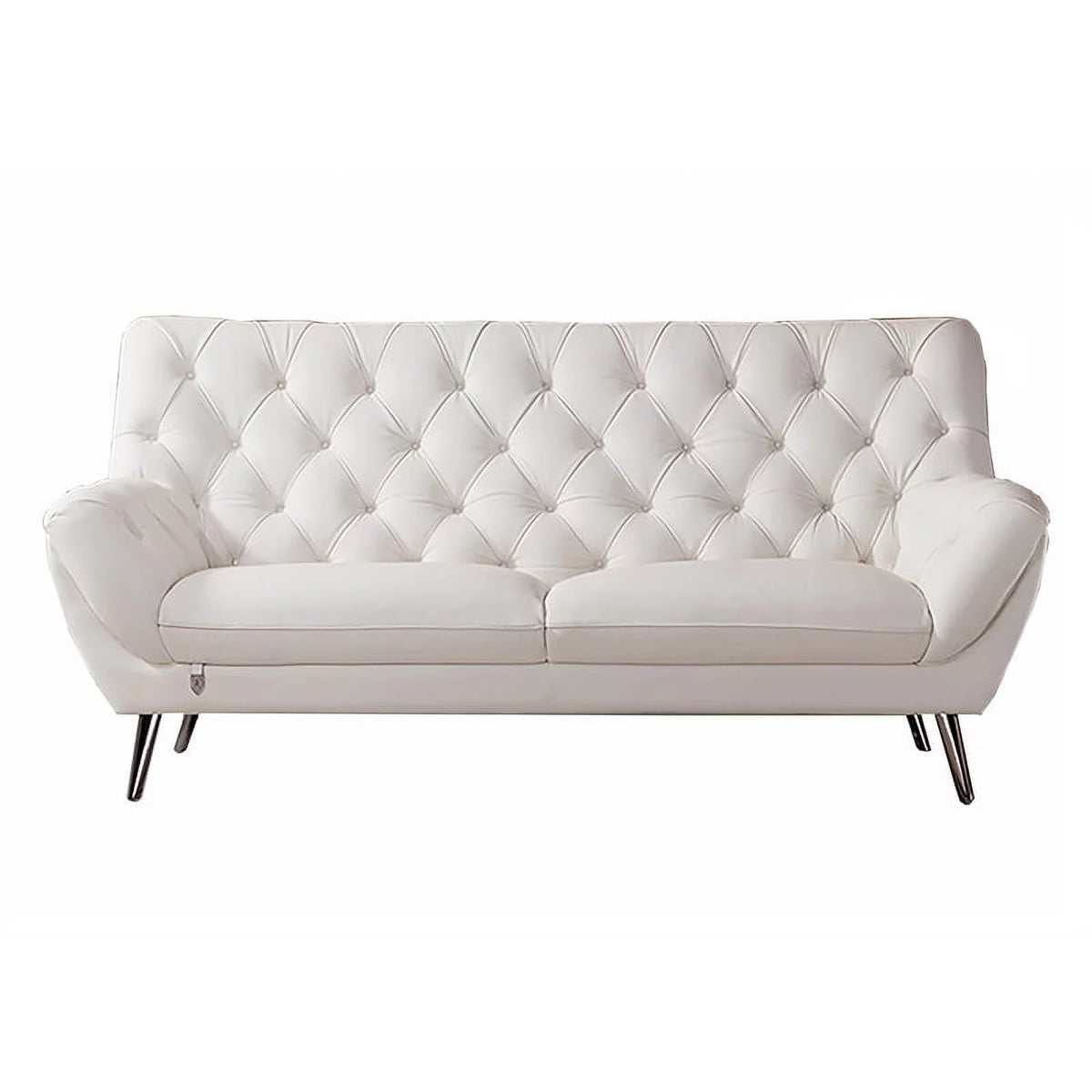 White Italian Leather Sofa Z37949