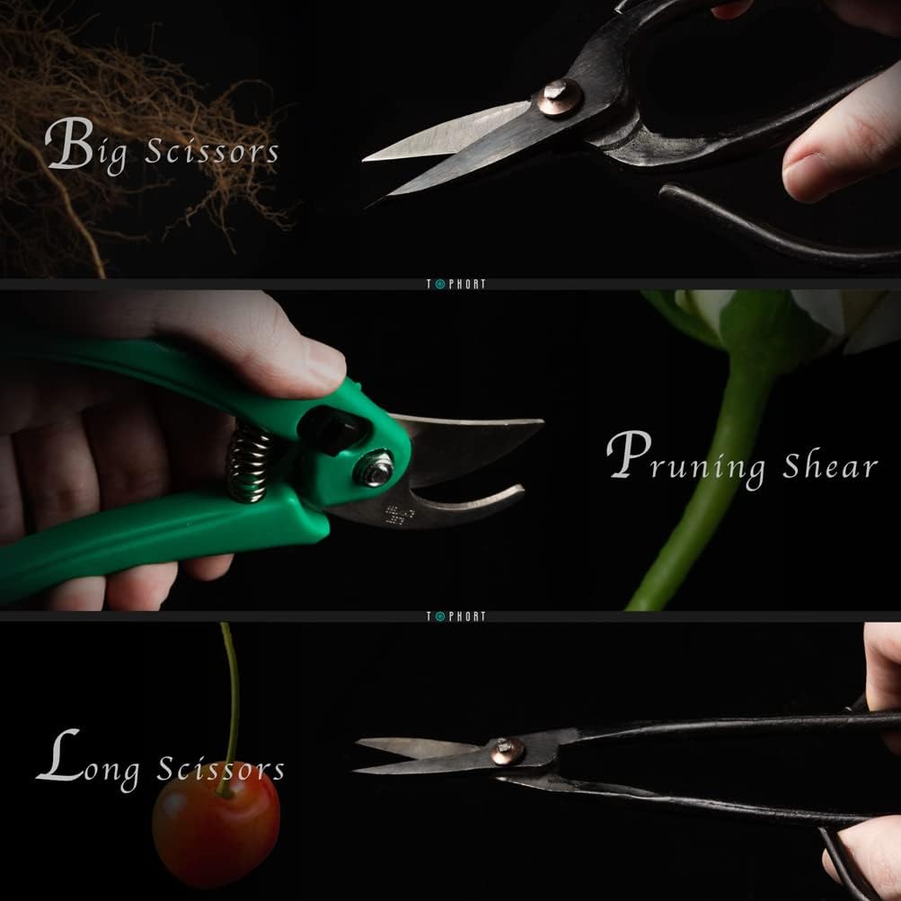 16PCS Bonsai Tree Kit with Pruning Shears and Carbon Steel Scissors G552458