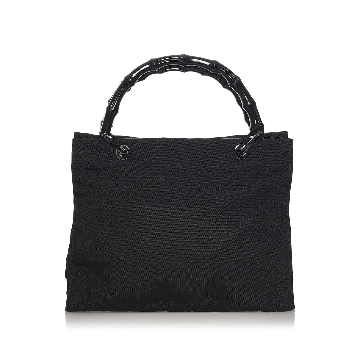 Black Nylon Bamboo Top Handle Handbag Y329332