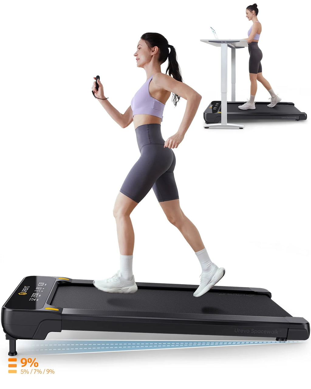 2 in 1 Under Desk Treadmill with Remote Control W373