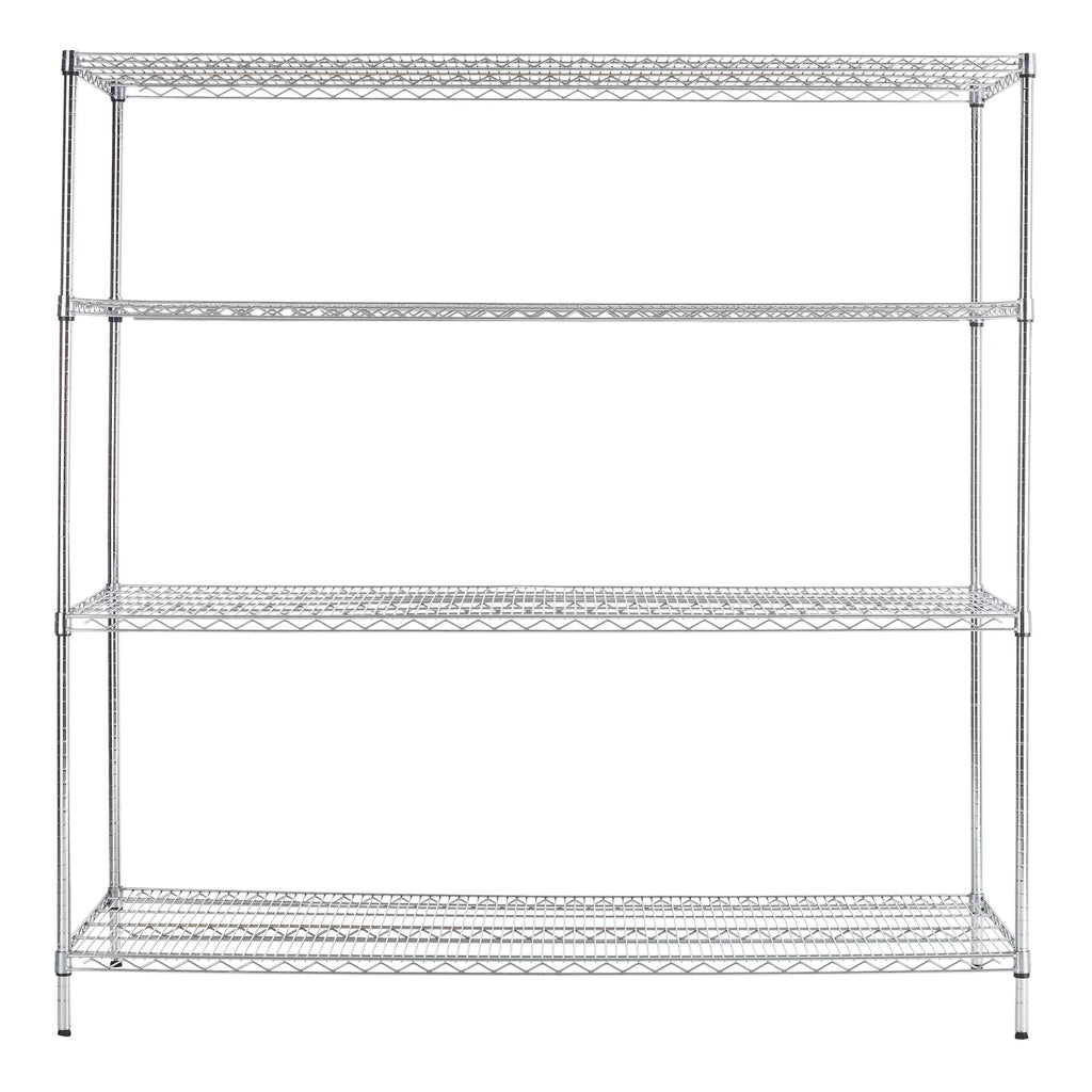 4 Shelf Wire Shelf Unit Chrome 4000 lb R720