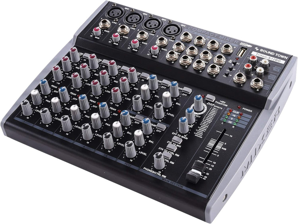 12-Channel Audio Mixer with USB, Bluetooth, DSP and 48V Phantom N151