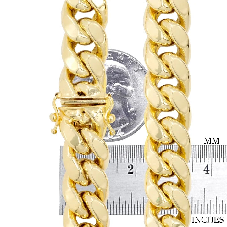 14k Yellow Gold Miami Cuban Link Chain Necklace 20" - 30" C6771