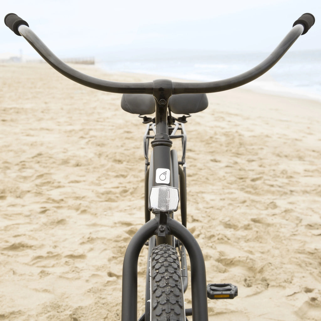 26" Matte Black Single Speed Beach Cruiser Bicycle with Rear Rack I93754