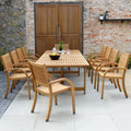 9-Piece Teak Finish Wood Extendable Patio Dining Set Y377