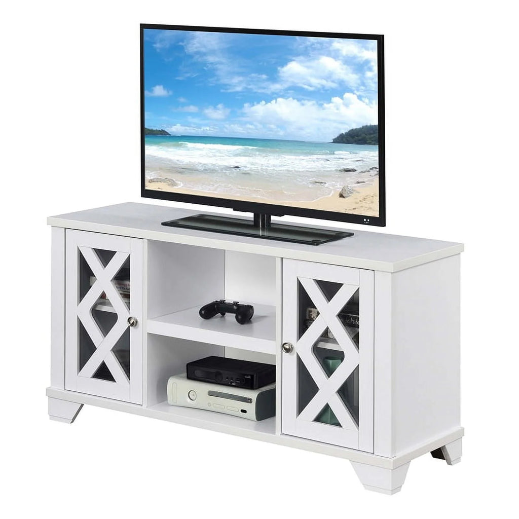 47" White TV Stand with Storage Cabinets Z1276