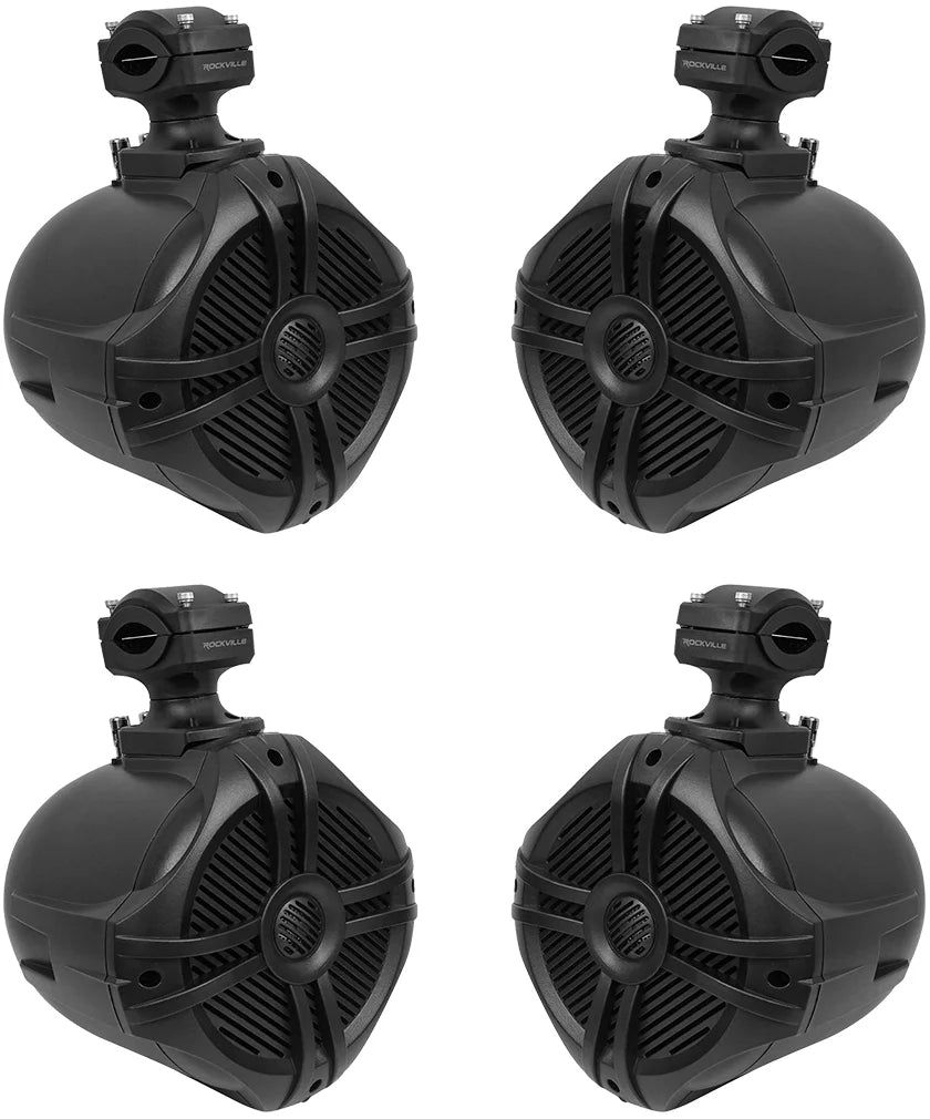 Black 6.5" 250w Marine Wakeboard Tower Speakers D893772