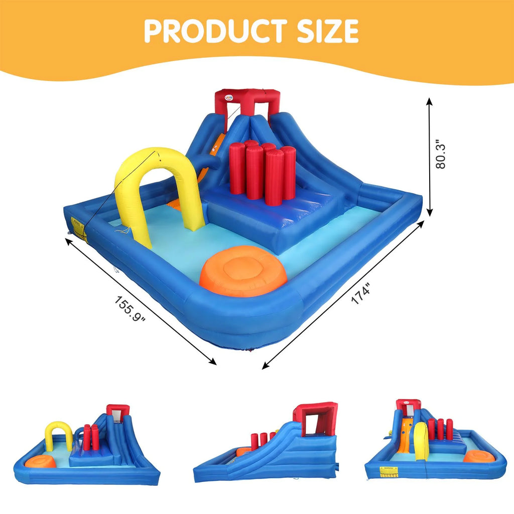 Inflatable Bounce House Castle with 2 Water Slide Pool I4278