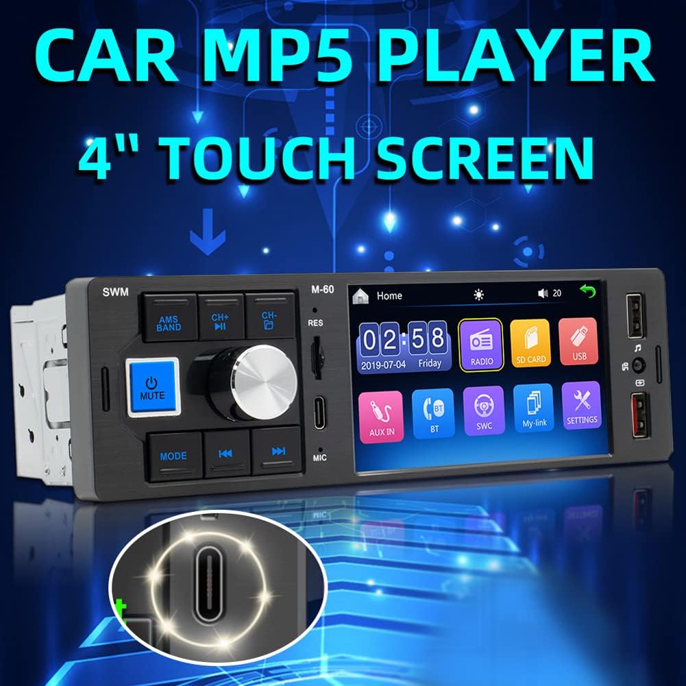 4 Inch Touching Large Display Screen Dual USB Car FM Radio MP5 Player Pack of 2 E835