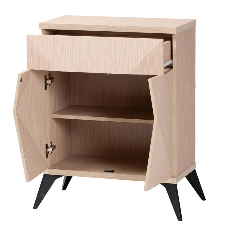 Light Brown and Black Wood 2-Door Sideboard Buffet H214549