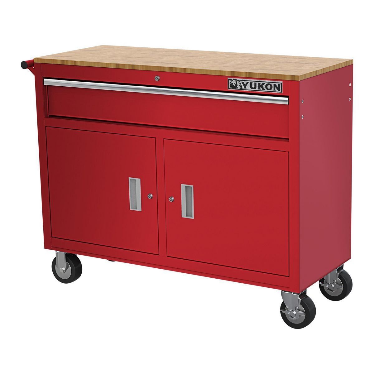 46 in. Mobile Workbench with Solid Wood Top B440908