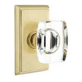 Satin Brass Privacy Door Knob with Rectangular Rose G4015