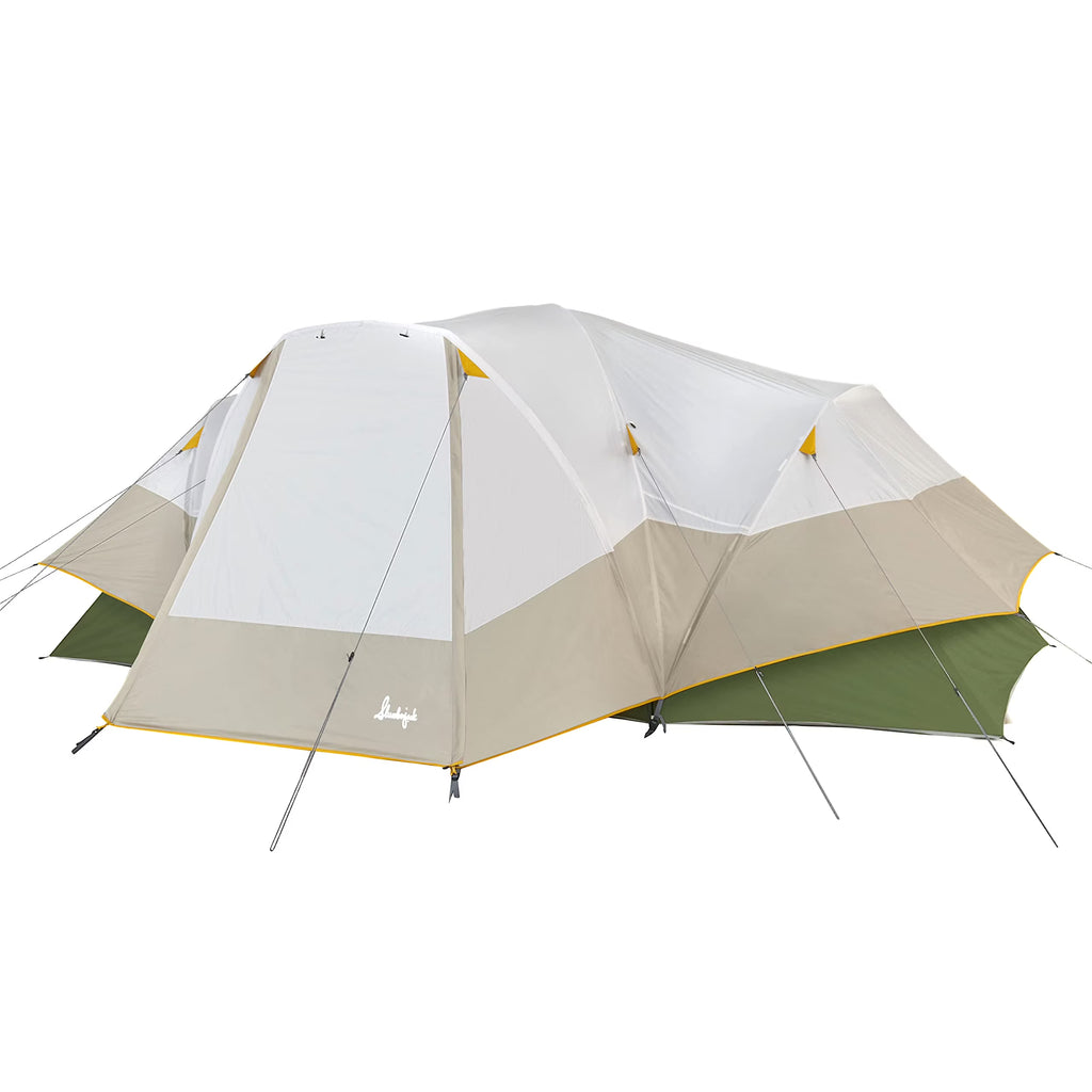 Beige/Green 8 Person Hybrid Dome Family Camping Tent A3739