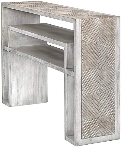 Bone White Carved Console Table G653955