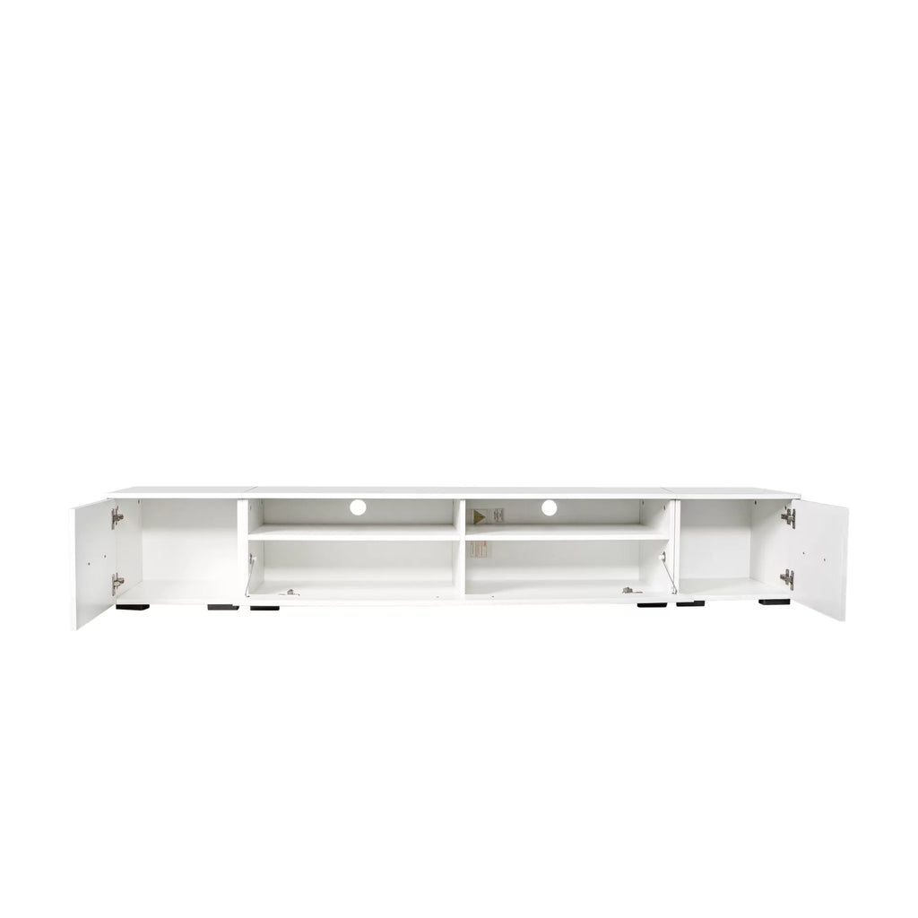 White High Gloss TV Stand with LED Lights F436