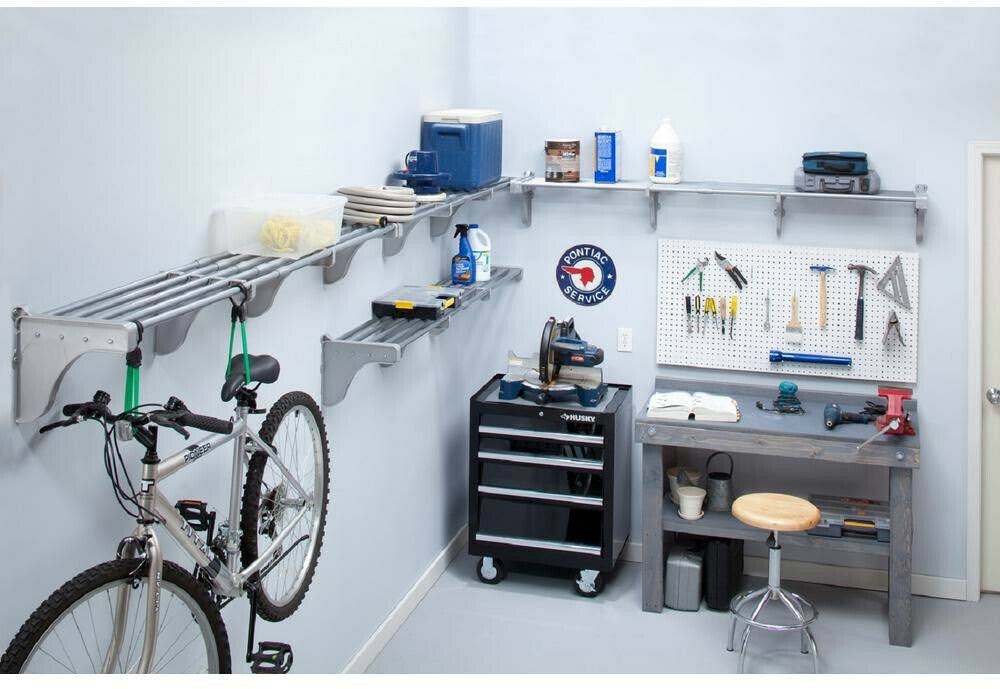 Expandable Garage Shelves 4 Pack Silver F608