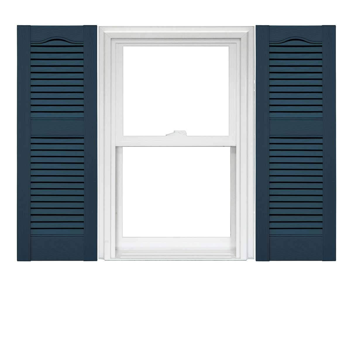 Open Louver Vinyl Shutters 1 Pair 14.5 x 60 Classic Blue V324