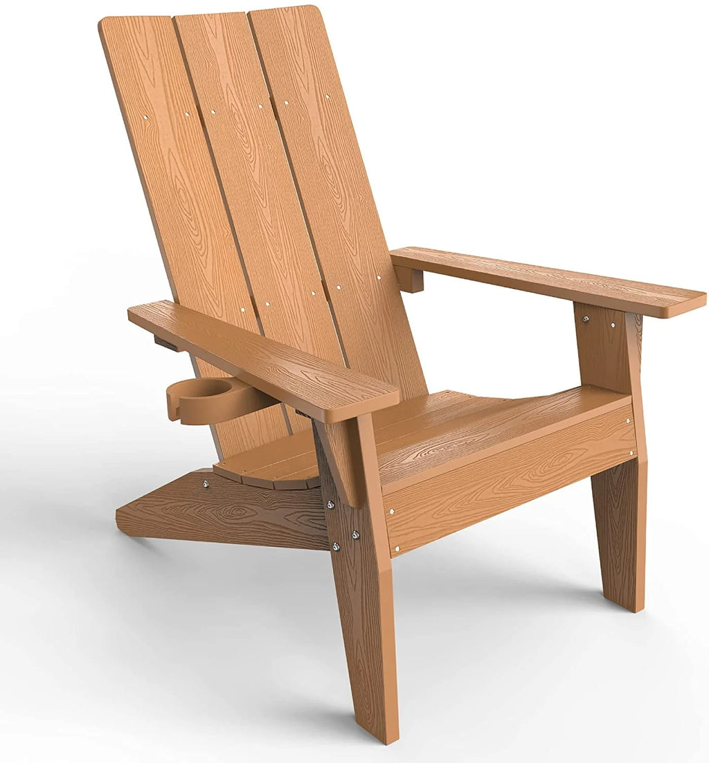 Black HIPS Adirondack Chair with Cup Holder, Set of 4 Z971127