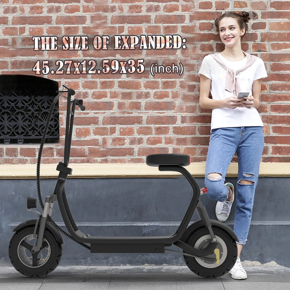 Electric Scooter 350W 48V 18.6 Miles Foldable Black Y619