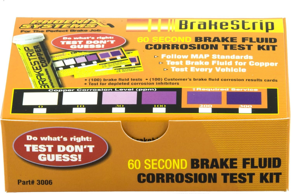 Brake Fluid Test Strip Kit, 100 Test Strips and 100 Rating Cards, Pack of 2 Z478990
