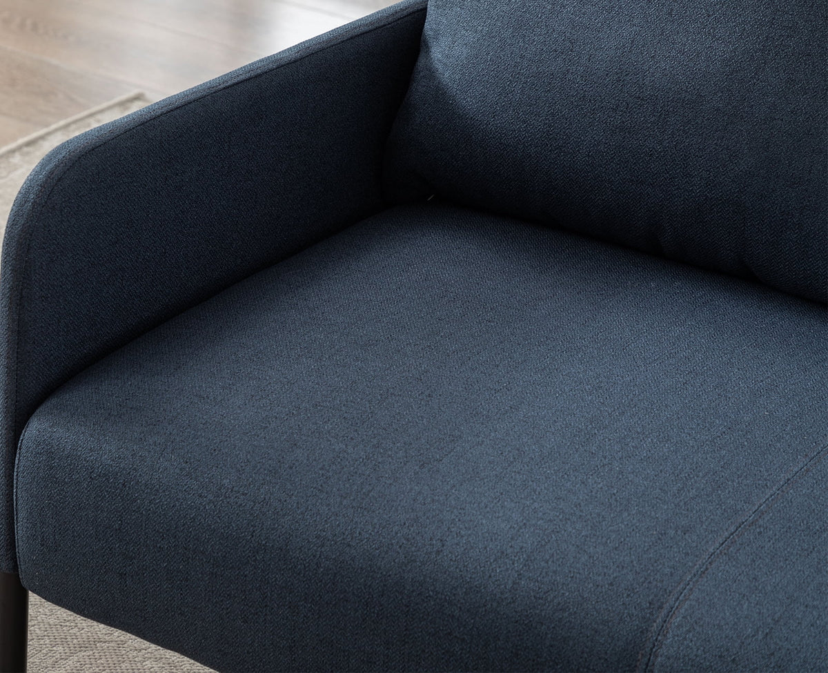 Blue Fabric Two Seats Sofa with Two Pillow and Metal Feet C62694