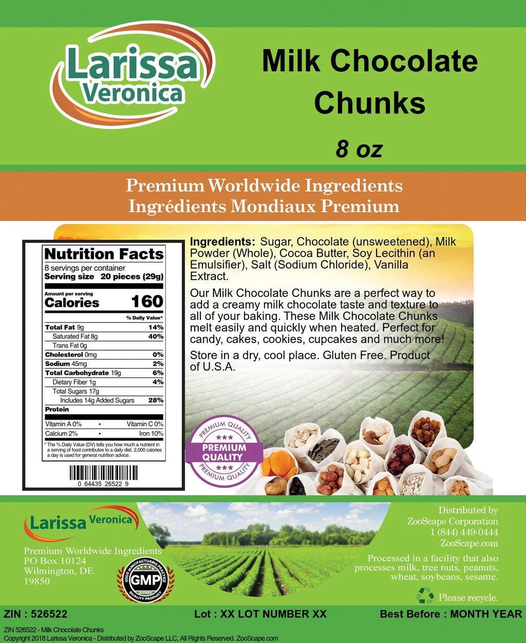 Milk Chocolate Chunks 8 oz 3-Pack S4940