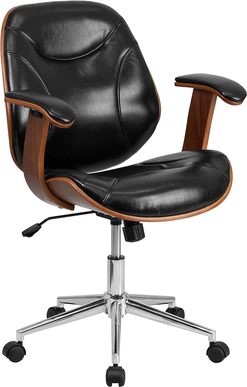 Black Faux Leather Ergonomic Office Chair J420