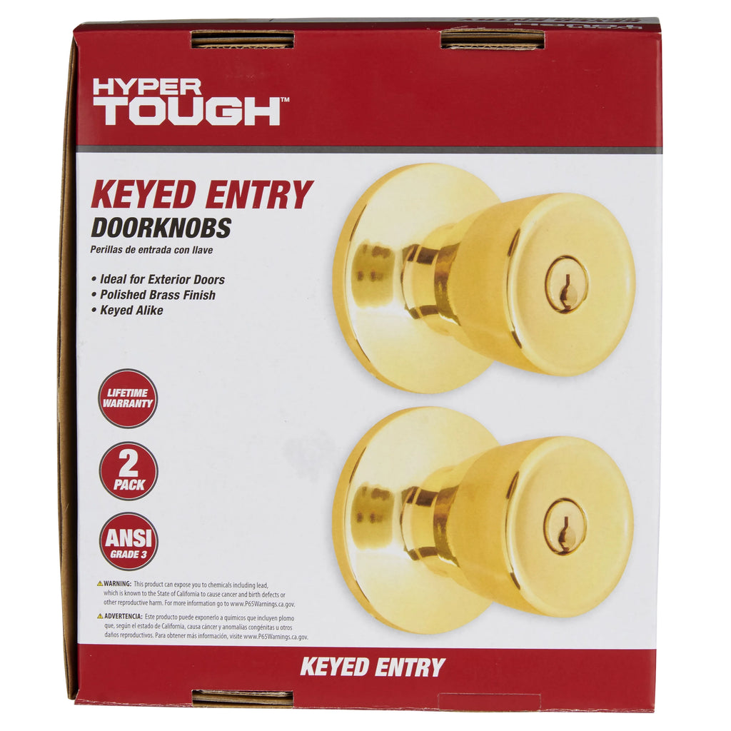 Keyed Entry Stainless Steel Tulip Doorknob Twin Pack Y244641