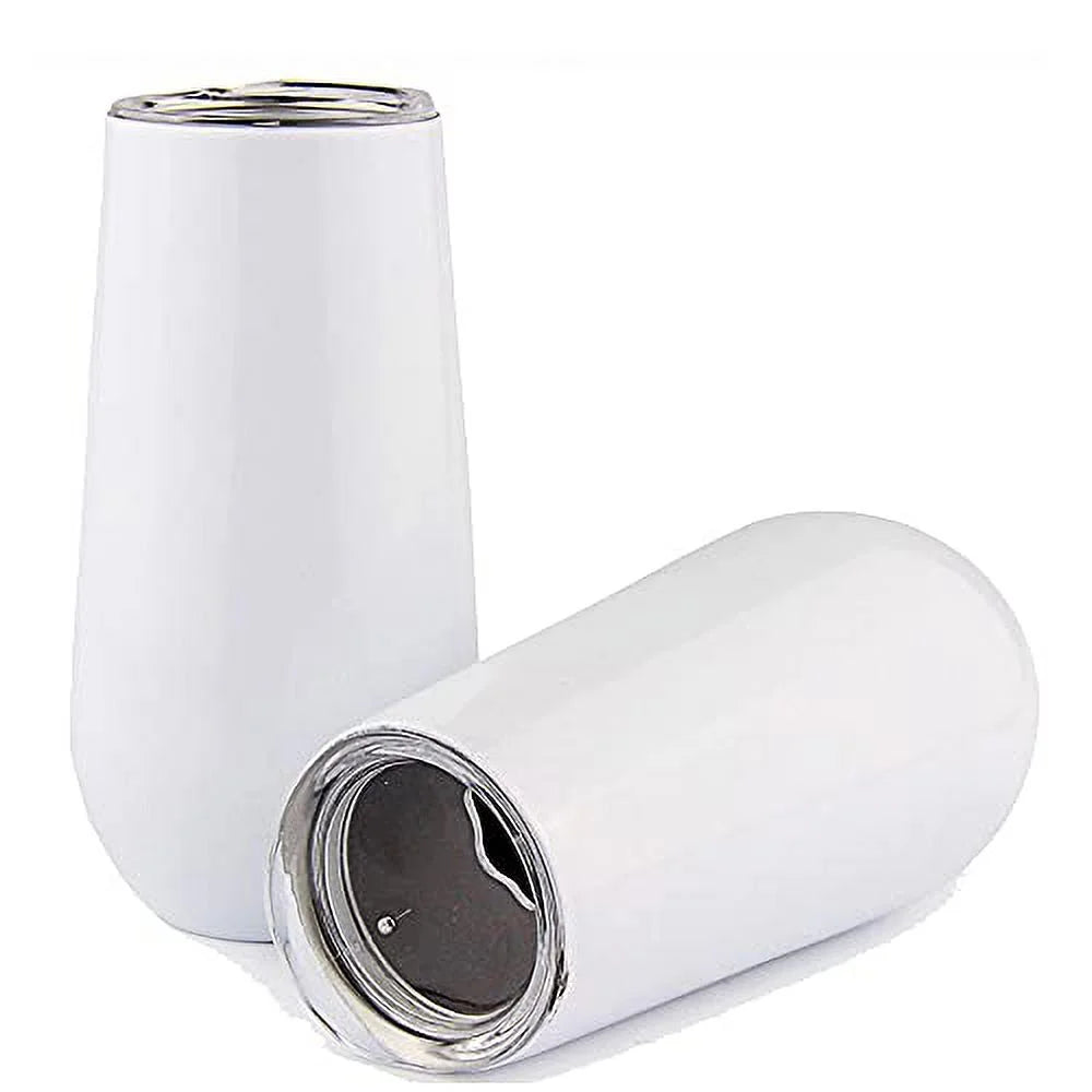 Champagne Toasting Flutes Stainless Steel Insulated 6 Ounce Set of 2 V90104