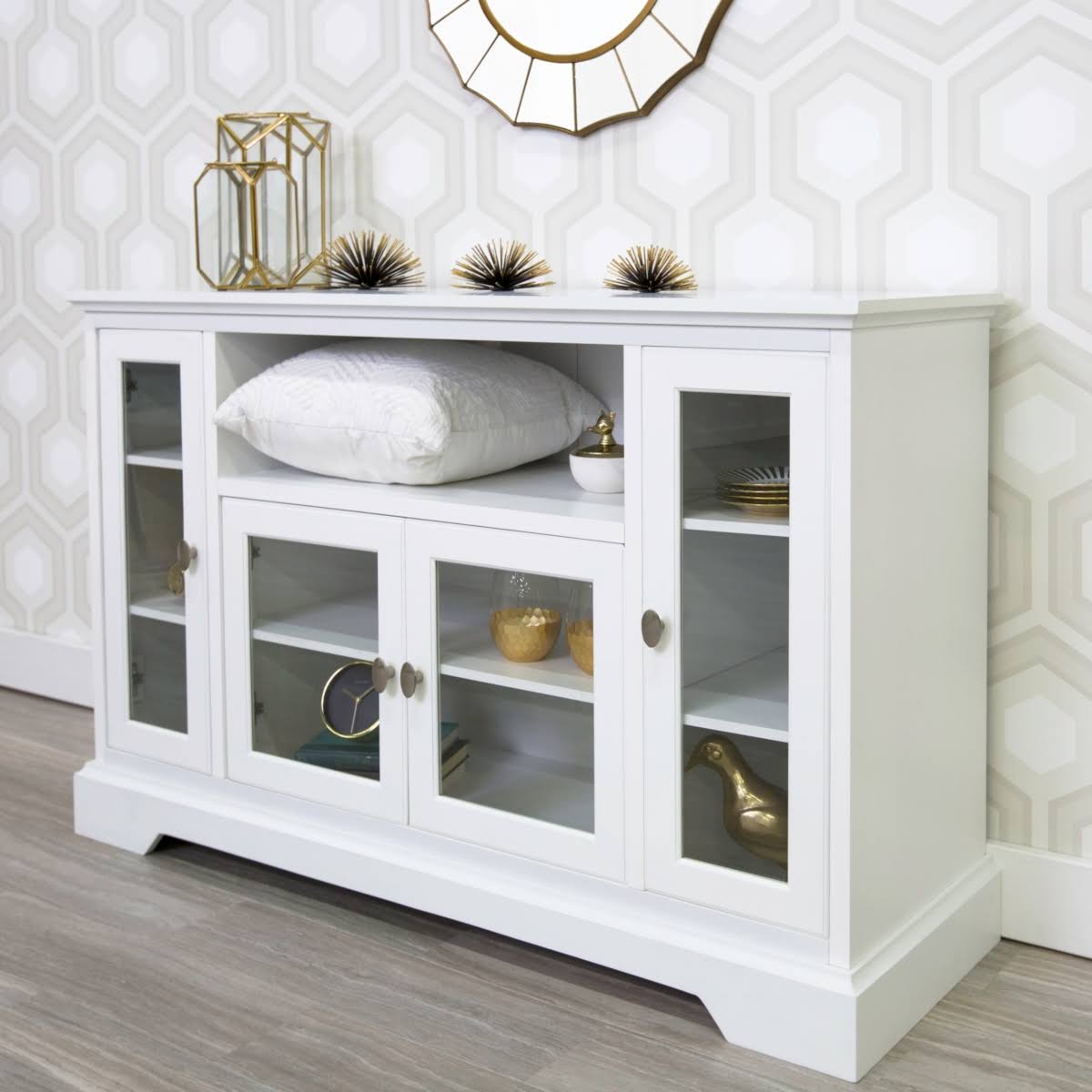 52x22 Wood TV Media Stand Storage Console I2353