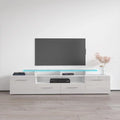 White Modern TV Stand with LED Light System N67065