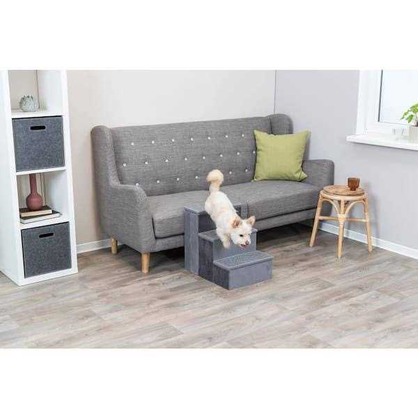 Foldable 3-Step Pet Stairs with Storage U6882
