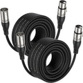 XLR Cable 50ft Pack of 2, 3-Pin Male to Female Microphone Cable K3268