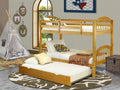 Solid Wood Bunk Beds with Trundle and Ladder V590140