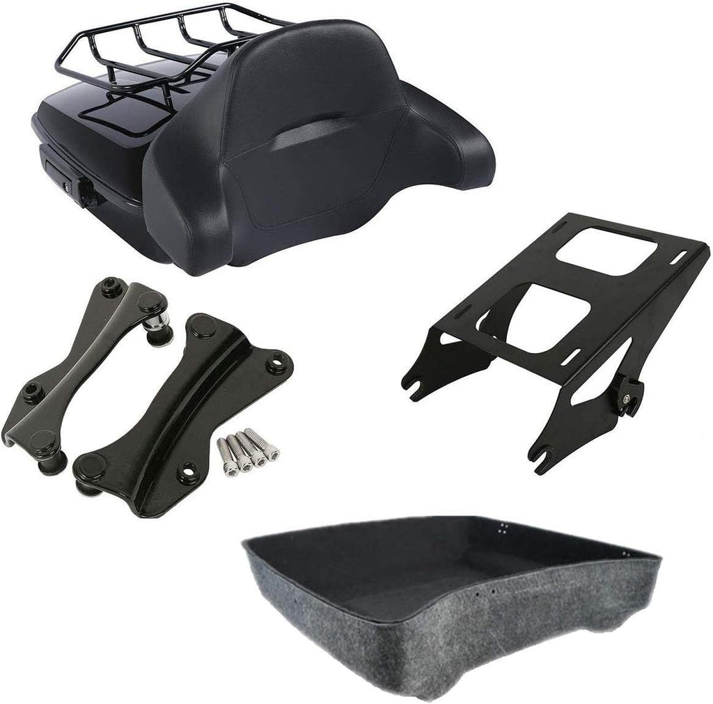 Chopped Trunk Backrest Pad Mount Rack For Harley Tour Pack Street Glide L82485