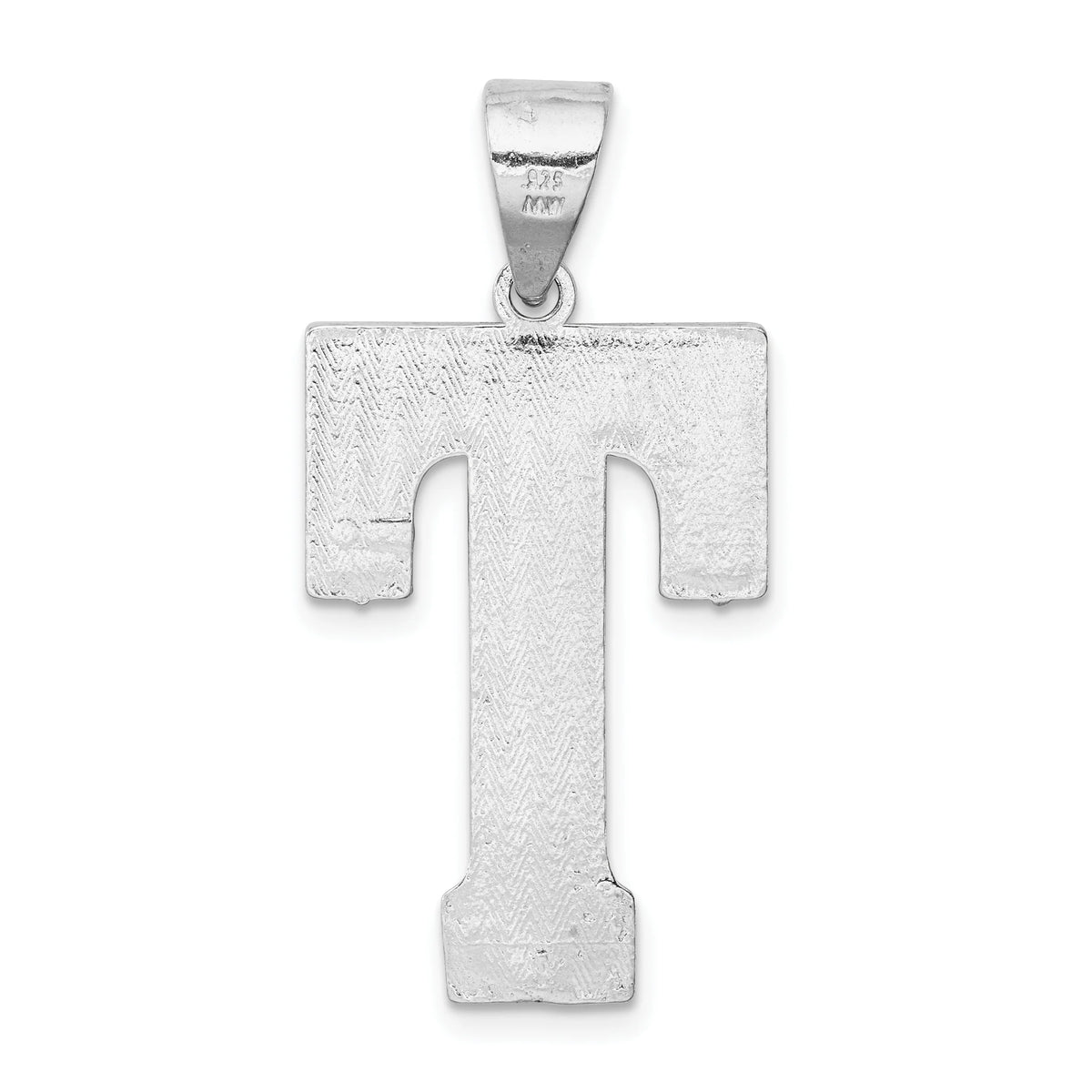 Sterling Silver Letter T Initial Charm Pendant with Cable Chain Necklace 20'' M312