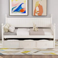 White Wood Daybed with Storage Drawers Z8286