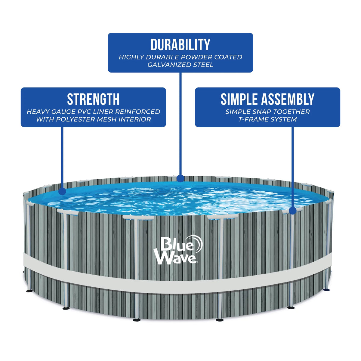 15-ft Round 48-in Deep Above Ground Swimming Pool with Cover I884