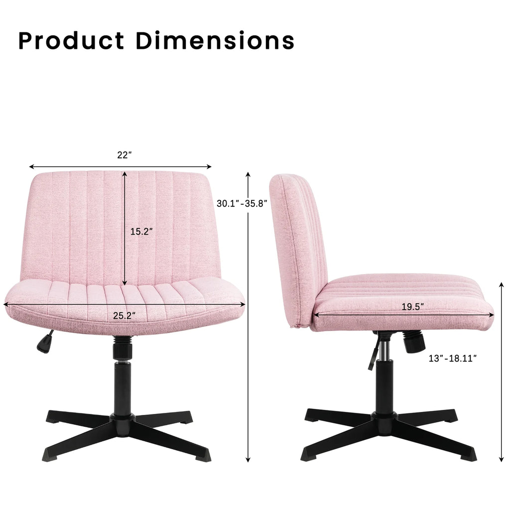 Armless Fabric Padded Swivel Desk Chair J166841