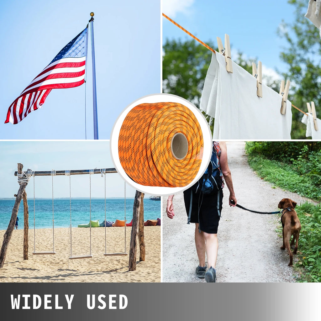Double Braid Polyester Rope 7/16 inch × 200 feet Nylon Pulling Rope D677221