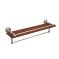 Satin Nickel Ironwood Shelf with Gallery Rail and Towel Bar P116
