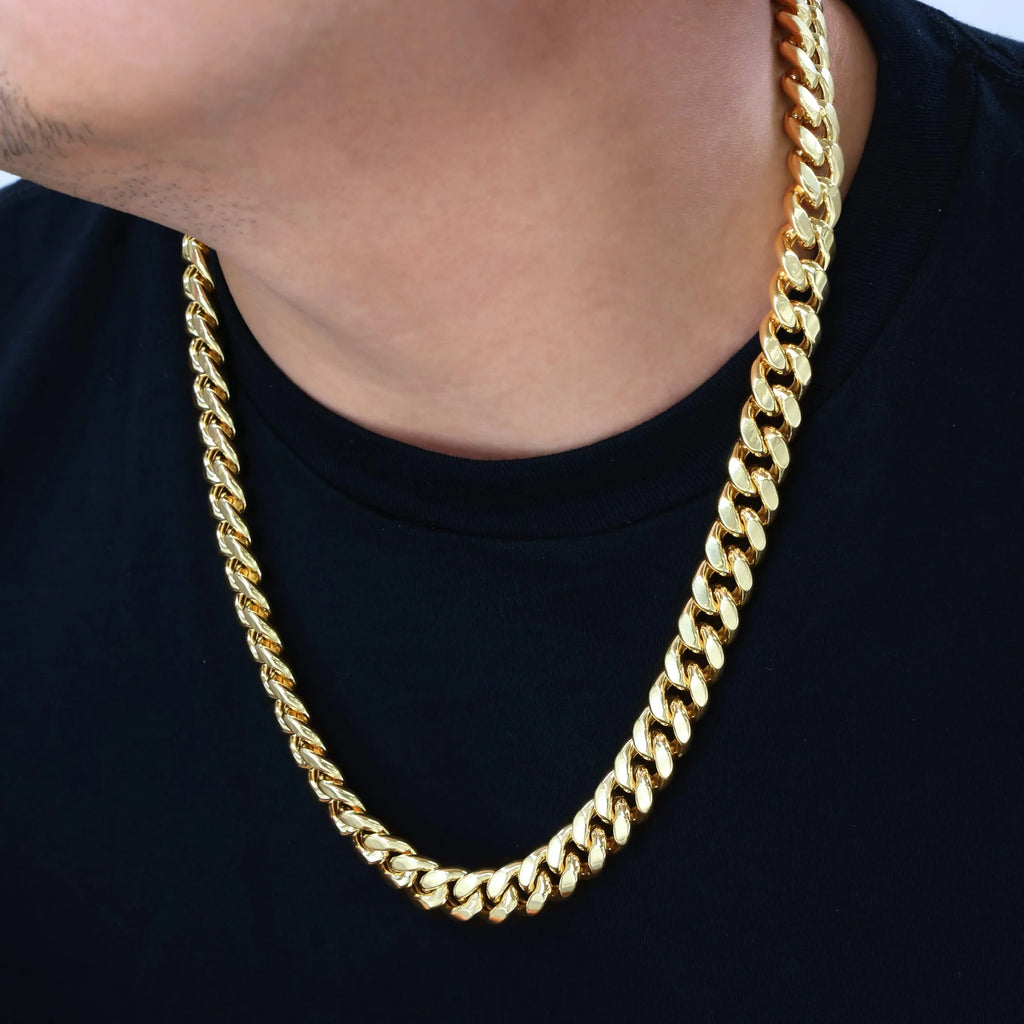 14k Yellow Gold Miami Cuban Link Chain Necklace 20" - 30" C6771