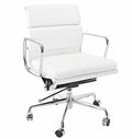 White Padded Mid Back Office Chair J336805