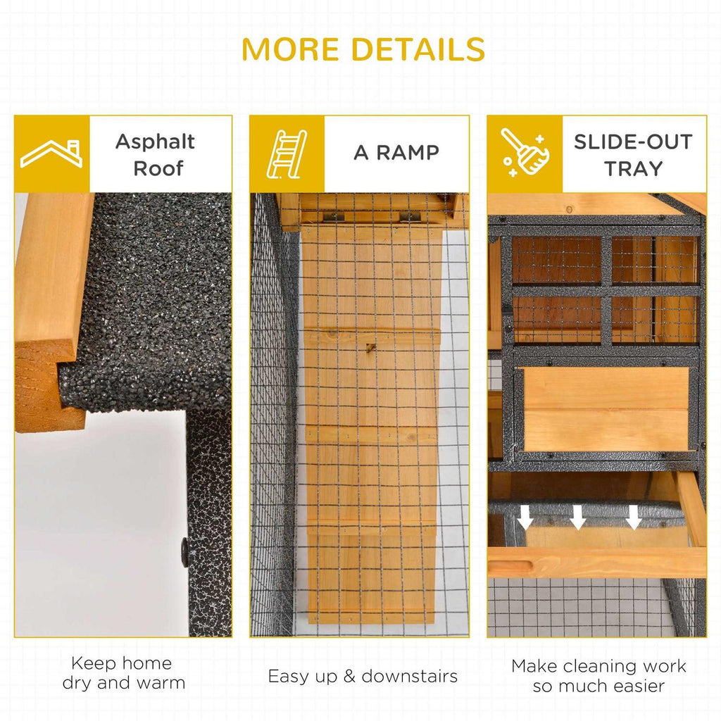 Elevated Wood-metal Pet House with Slide-Out Tray V25397