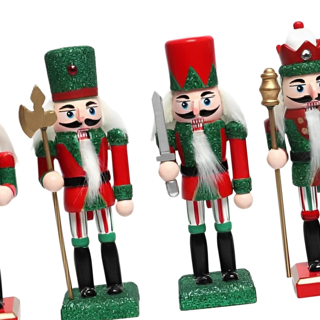 18cm 4 Pieces Wooden Nutcracker Soldier Table Decoration B66002
