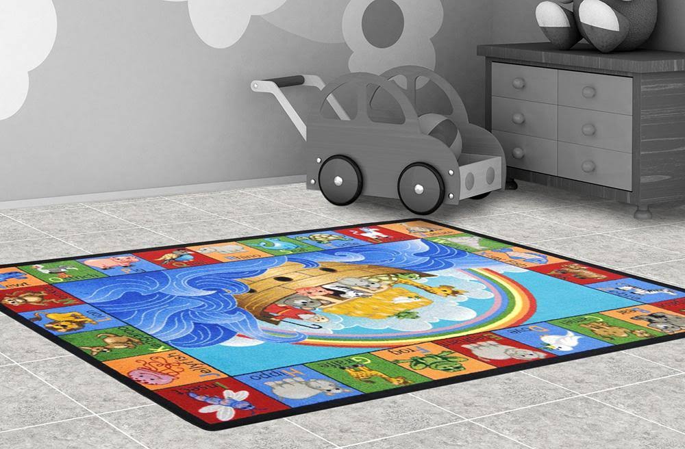 Multi 3'10"x5'4" Alphabet Animals Rug O917036
