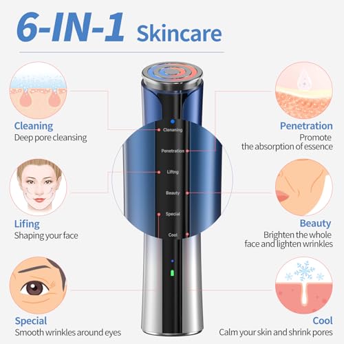 6-in-1 Microcurrent Facial Device Face Massager K380668
